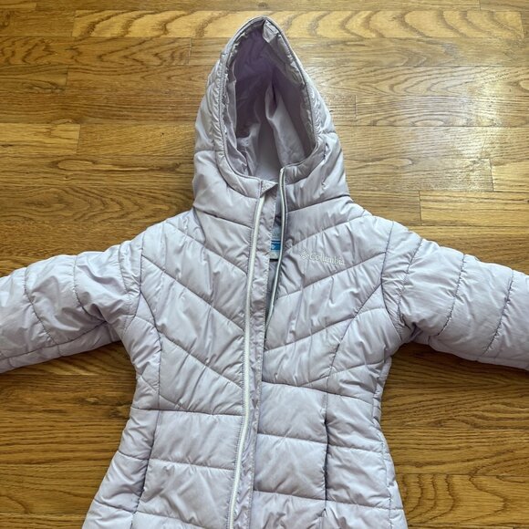 Columbia Other - Columbia Girls Puffer Hooded Jacket Size xs Full Zip Up Kids Puffer Coat